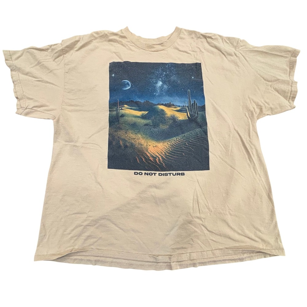 Popular Poison Mens 2XL Tan Desert Night Graphic T-Shirt Do Not Disturb Cotton